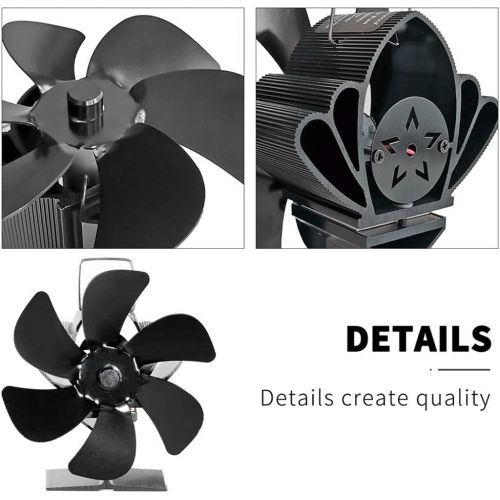  EastMetal Stove Fan, Fireplace Fan with 5 Blades, Eco Friendly Stove Burner Fan, Silent Operation No Battery or Electricity Required Efficient Heat Distribution, for Wood/Log Burne
