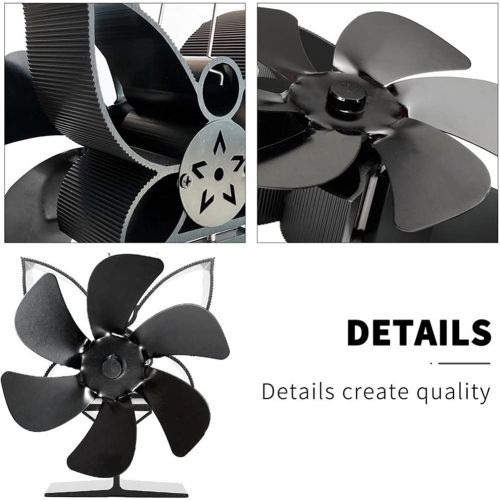  EastMetal 6 Blade Stove Fan, Mini Heat Powered Fireplace Fan, Log Burner Fan, Silent Operation No Battery or Electricity Required Eco Friendly Heat Circulation, for Wood/Log Burner