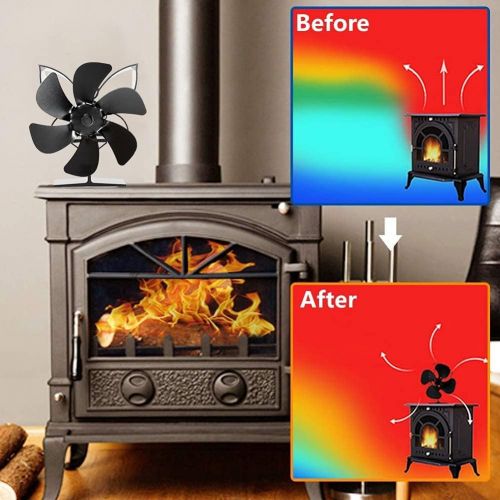  EastMetal 6 Blade Stove Fan, Mini Heat Powered Fireplace Fan, Log Burner Fan, Silent Operation No Battery or Electricity Required Eco Friendly Heat Circulation, for Wood/Log Burner