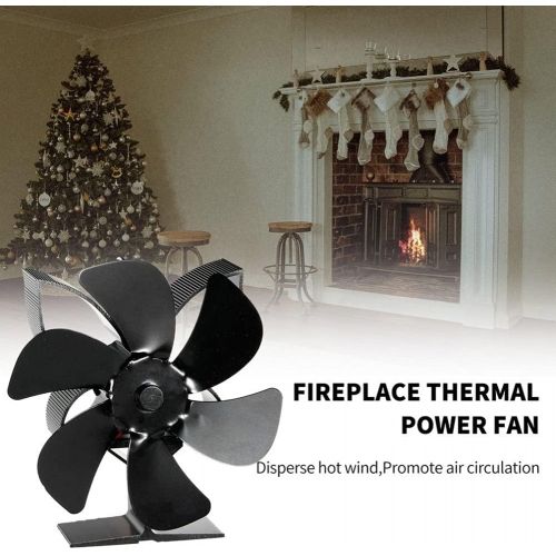  EastMetal 6 Blade Stove Fan, Mini Heat Powered Fireplace Fan, Log Burner Fan, Silent Operation No Battery or Electricity Required Eco Friendly Heat Circulation, for Wood/Log Burner