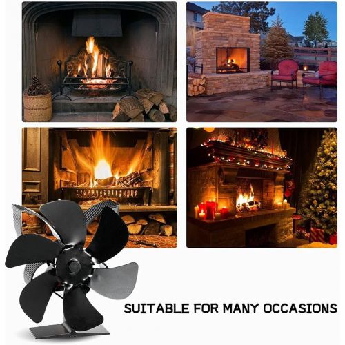  EastMetal 6 Blade Stove Fan, Mini Heat Powered Fireplace Fan, Log Burner Fan, Silent Operation No Battery or Electricity Required Eco Friendly Heat Circulation, for Wood/Log Burner