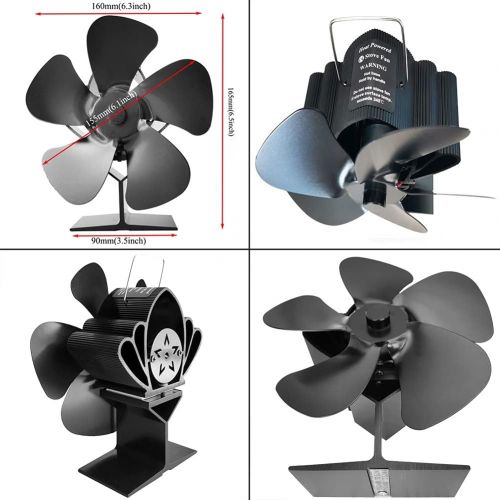  EastMetal Fireplace Fan with 5 Blade, Eco Friendly Stove Fan, Silent Log Burner Fan, Mini Size Heat Powered Efficient Heat Distribution, for Gas/Pellet/Wood/Log Burning Stoves