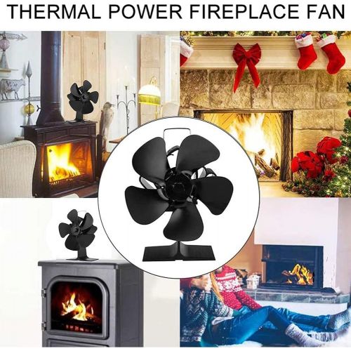  EastMetal Fireplace Fan with 5 Blade, Eco Friendly Stove Fan, Silent Log Burner Fan, Mini Size Heat Powered Efficient Heat Distribution, for Gas/Pellet/Wood/Log Burning Stoves