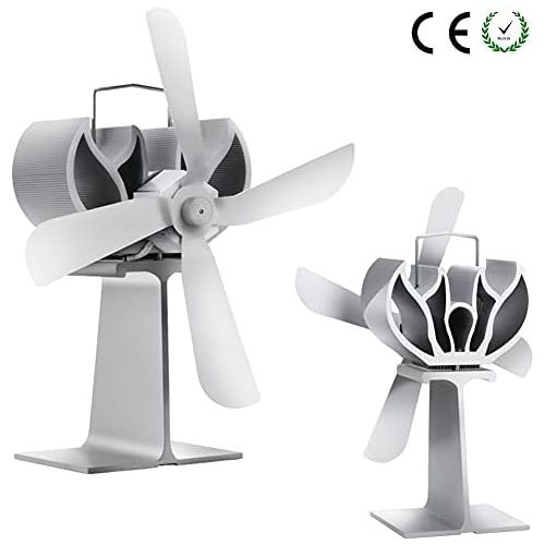  EastMetal Stove Fan with 4 Blade, Heat Powered Fireplace Fan, Eco Friendly Stove Burner Fan, Silent Operation Efficient Heat Distribution, for Wood/Log Burner/Stove/Fireplace Black