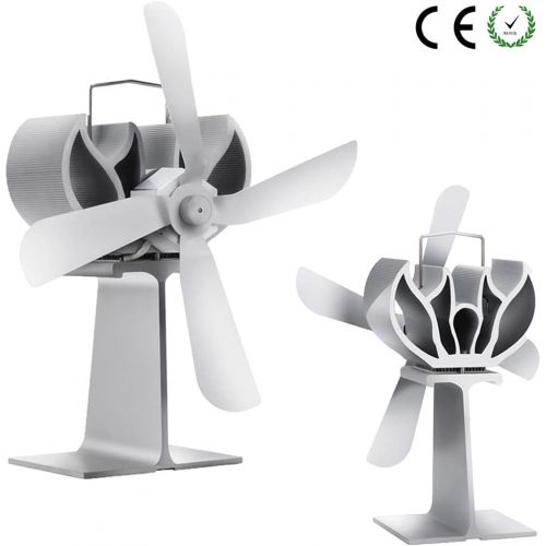  EastMetal Stove Fan with 4 Blade, Heat Powered Fireplace Fan, Eco Friendly Stove Burner Fan, Silent Operation Efficient Heat Distribution, for Wood/Log Burner/Stove/Fireplace Black