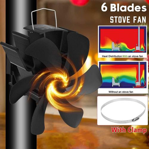  EastMetal Wall Mounted Fireplace Fan with 6 Blades, Upgrade Stove Pipe Fan, Wood/Log Burner Fans, Silent Operation Efficient Heat Distribution, for Gas/Pellet/Wood/Log Burning Stov