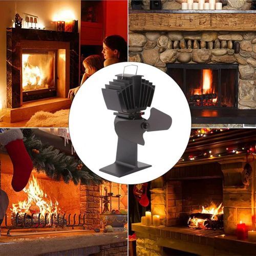  EastMetal Stove Fan with 2 Blades, Heat Powered Fireplace Fan, Stove Burner Fan, Efficient Heat Distribution No Battery or Electricity Required, for Gas/Pellet/Wood/Log Burning Sto
