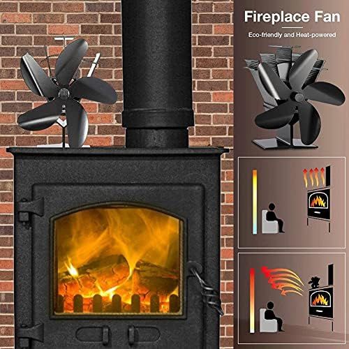  EastMetal Stove Fan 5 Blades, Mini Size Heat Powered Fireplace Fan, Upgrade Log Burner Fan, Efficient Heat Distribution No Battery or Electricity Required, for Wood/Log Burner/Stov