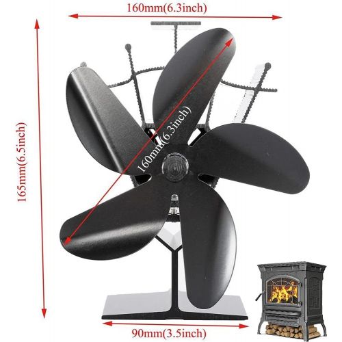  EastMetal Stove Fan 5 Blades, Mini Size Heat Powered Fireplace Fan, Upgrade Log Burner Fan, Efficient Heat Distribution No Battery or Electricity Required, for Wood/Log Burner/Stov