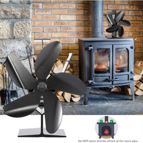  EastMetal Stove Fan 5 Blades, Mini Size Heat Powered Fireplace Fan, Upgrade Log Burner Fan, Efficient Heat Distribution No Battery or Electricity Required, for Wood/Log Burner/Stov