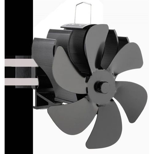  EastMetal 6 Blades Stove Fan, Wall Mounted Fireplace Fan, Log Burner Pipe Fan, Efficient Heat Distribution Silent Operation No Battery or Power Supply Required, for Wood/Log Burner