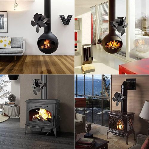  EastMetal Wall Mounted Stove Fan, 4 Blade Fireplace Fan with Magnetic, Eco Friendly Stove Pipe Fan, No Battery or Electricity Required Efficient Heat Distribution, for Wood/Log Burner/Stove