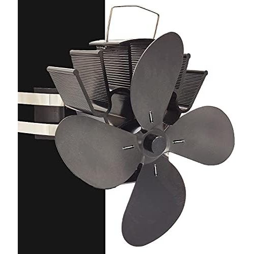  EastMetal Eco Friendly Fireplace Fan, 4 Blade Wall Mounted Stove Pipe Fan, Save Fuel Stove Burner Fan, Silent Operation No Battery or Electricity Required, for Pellet/Wood/Log Burn