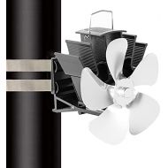 EastMetal Wall Mounted Fireplace Fan, 5 Blade Stove Pipe Fan, Stove Chimney Tube Fans, No Battery or Electricity Required Save Fuel Silent Operation, for Gas/Pellet/Wood/Log Burnin