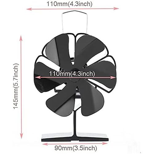  EastMetal Stove Fan with 6 Blade, Upgrade Fireplace Fan, Mini Size Heat Powered Stove Top Fan, Eco Friendly Heat Circulation Efficient Heat Distribution, for Wood/Log Burner/Stove/