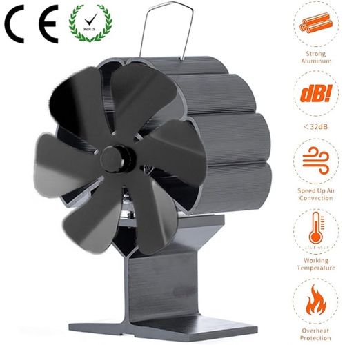  EastMetal Stove Fan with 6 Blade, Upgrade Fireplace Fan, Mini Size Heat Powered Stove Top Fan, Eco Friendly Heat Circulation Efficient Heat Distribution, for Wood/Log Burner/Stove/