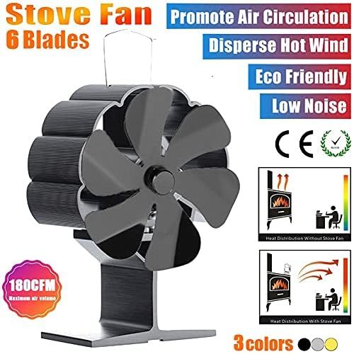  EastMetal Stove Fan with 6 Blade, Upgrade Fireplace Fan, Mini Size Heat Powered Stove Top Fan, Eco Friendly Heat Circulation Efficient Heat Distribution, for Wood/Log Burner/Stove/