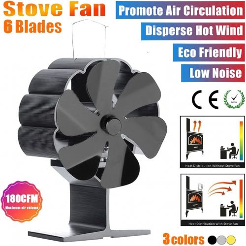  EastMetal Stove Fan with 6 Blade, Upgrade Fireplace Fan, Mini Size Heat Powered Stove Top Fan, Eco Friendly Heat Circulation Efficient Heat Distribution, for Wood/Log Burner/Stove/