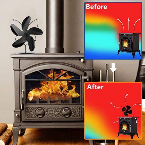  EastMetal Stove Fan with 5 Blades, Heat Powered Fireplace Fan, Mini Log Burner Fan, Silent Operation Efficient Heat Distribution Eco Friendly 210CFM, for Gas/Pellet/Wood/Log Burnin