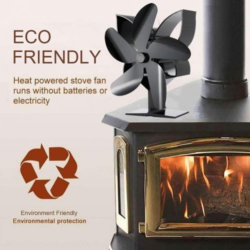  EastMetal Stove Fan with 5 Blades, Heat Powered Fireplace Fan, Mini Log Burner Fan, Silent Operation Efficient Heat Distribution Eco Friendly 210CFM, for Gas/Pellet/Wood/Log Burnin