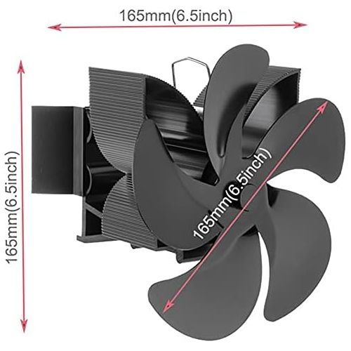  EastMetal Wall Mounted Fireplace Fan, 5 Blade Eco Friendly Fireplace Pipe Fan, Log Burner Tube Fan, No Battery or Electricity Required Silent Operation, for Gas/Pellet/Wood/Log Bur