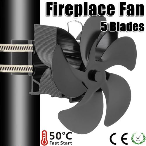  EastMetal Wall Mounted Fireplace Fan, 5 Blade Eco Friendly Fireplace Pipe Fan, Log Burner Tube Fan, No Battery or Electricity Required Silent Operation, for Gas/Pellet/Wood/Log Bur