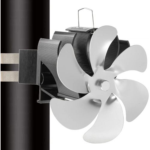  EastMetal Fireplace Fan with 6 Blades, Wall Mounted Stove Fan, Eco Friendly Log Burner Pipe Fan, No Battery or Electricity Required Silent Operation, for Gas/Pellet/Wood/Log Burnin