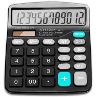 EastPin Calculator,12-Digit Solar Battery Basic Calculator,Solar Battery Dual Power with Large LCD Display Office Calculators(Black002) (Black002)