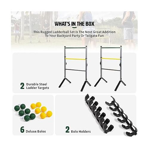  EastPoint Sports Go! Gater Premium Steel Ladderball Set - Features Sturdy Steel Material, Built-in Scoring System, Complete with All Accessories