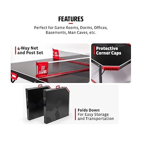  EastPoint Sports Hyper Pong 4-Way Table Tennis - Four Square Ping Pong Mashup Fun for The Whole Family