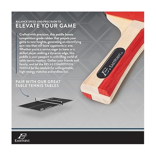  EastPoint Sports 2 Player Table Tennis Paddle Set - Includes 2 Pip-Out Ping Pong Paddles