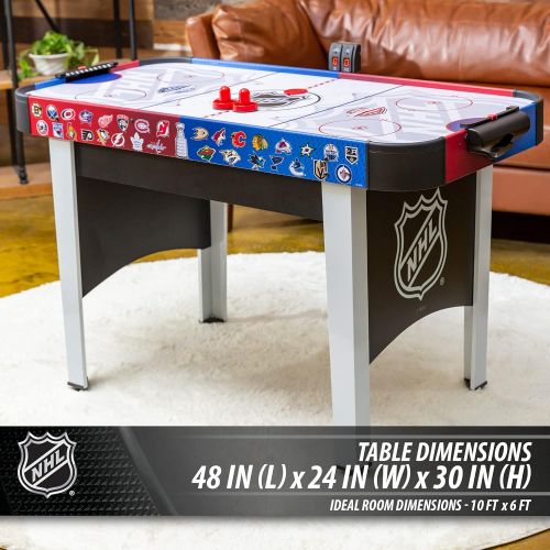  EastPoint Sports 48 Mid-Size NHL Rush Indoor Hover Hockey Game Table; Easy Setup, Air-Powered Play with LED Scoring, Black