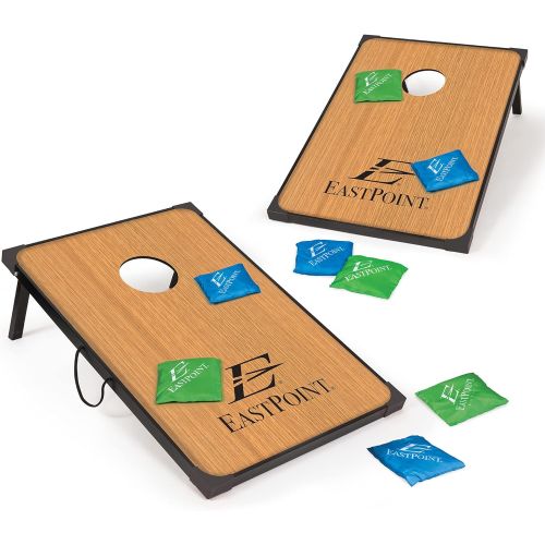  EastPoint Sports Cornhole Game Set Bean Bag Toss MDF - 2 W x 3 L - Built-In Storage, Convenient Carry Handles and 8 Premium Bean Bags