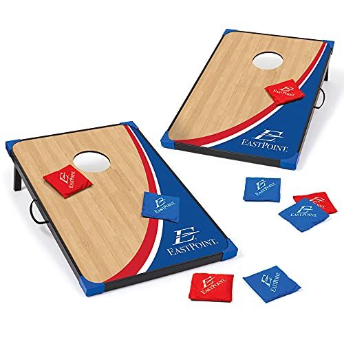  EastPoint Sports Cornhole Game Set Bean Bag Toss MDF - 2 W x 3 L - Built-In Storage, Convenient Carry Handles and 8 Premium Bean Bags