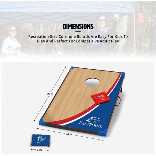  EastPoint Sports Cornhole Game Set Bean Bag Toss MDF - 2 W x 3 L - Built-In Storage, Convenient Carry Handles and 8 Premium Bean Bags