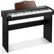 Keyboard Piano, Eastar 61 Key Keyboard for Beginners/Professional, Full Size Electric Piano, Classic Wooden Digital Keyboard with Sustain Pedal & Music Stand, Supports MP3/USB/Audio/Mic/Headphones
