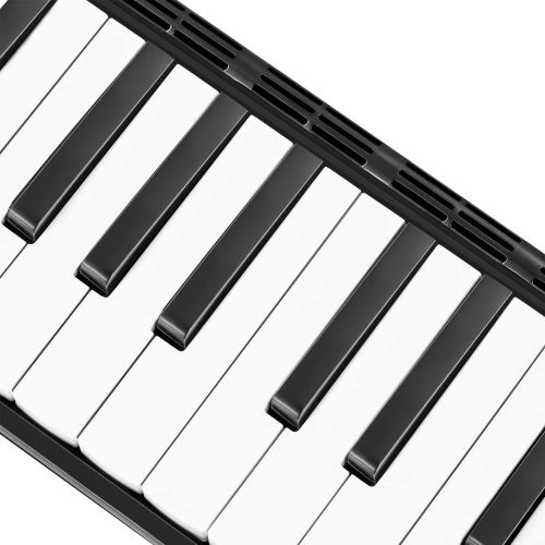  Eastar 37 Key Melodica Instrument with Mouthpiece Air Piano Keyboard,Carrying Bag Black