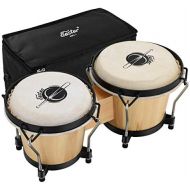 [아마존베스트]Eastar EBO-1 Bongo Drum 6 Inches / 15.24 cm and 7 Inches / 17.78 cm Percussion Wooden Bongo with Bag Natural