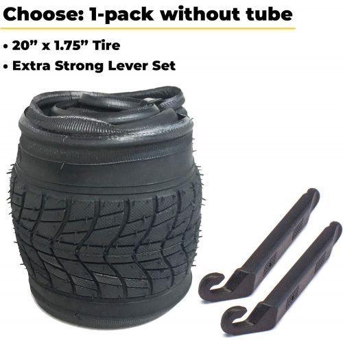  Eastern Bikes 20 Inch Bike Tire Packages for Kids and BMX Tires. Fits 20x1.75 Bike Tube, Tire, Rims, Front or Rear Wheels. Includes Tire Tools. with or Without Tubes. 1 Pack or 2 P