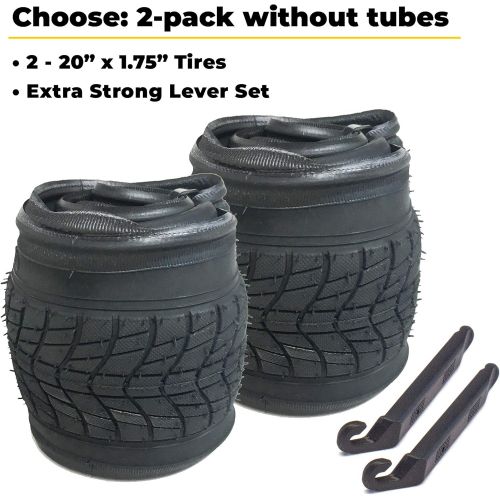 Eastern Bikes 20 Inch Bike Tire Packages for Kids and BMX Tires. Fits 20x1.75 Bike Tube, Tire, Rims, Front or Rear Wheels. Includes Tire Tools. with or Without Tubes. 1 Pack or 2 P