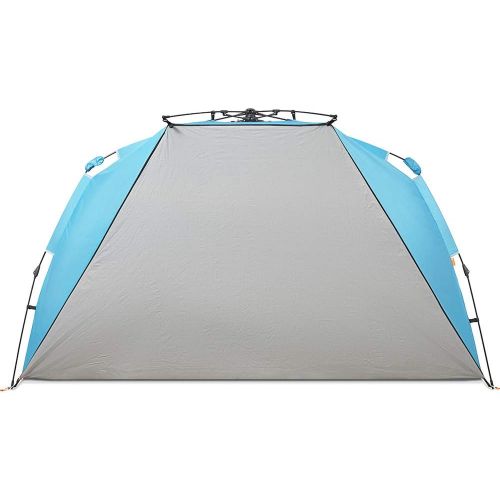  Easthills Outdoors Instant Shader Dark Shelter X Large Beach Tent 99 Wide for 4 6 Person Sun Shelter UPF 50+ with Extended Zippered Porch Pacific Blue