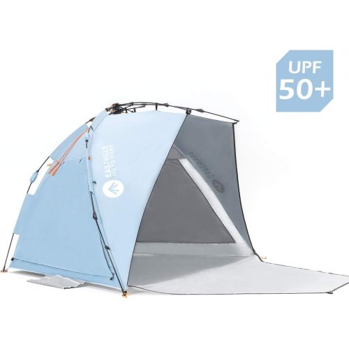  Easthills Outdoors Coastview Ultra XL 4-6 Person Family Beach Tent Quick Setup Instant Anti UV Double Silver Coated Sun Shelter with Extended Floor & Big Window Sky Blue