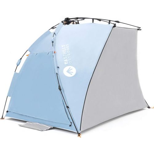  Easthills Outdoors Coastview Ultra XL 4-6 Person Family Beach Tent Quick Setup Instant Anti UV Double Silver Coated Sun Shelter with Extended Floor & Big Window Sky Blue