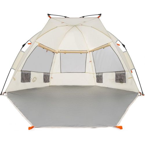  Easthills Outdoors Instant Shader Extended L Easy Up Beach Tent Sun Shelter for 2-4 Person - Extended Zippered Porch