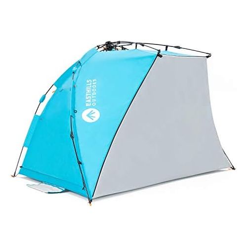  Easthills Outdoors Coastview Ultra XL 4-6 Person Family Beach Tent Quick Setup Instant Anti UV Double Silver Coated Sun Shelter with Extended Floor & Big Window Pacific Blue