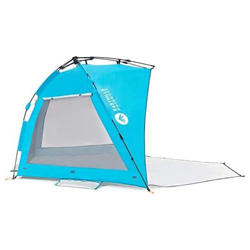  Easthills Outdoors Coastview Ultra XL 4-6 Person Family Beach Tent Quick Setup Instant Anti UV Double Silver Coated Sun Shelter with Extended Floor & Big Window Pacific Blue