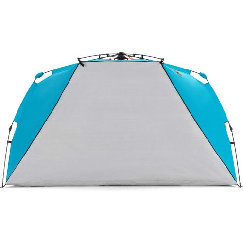  Easthills Outdoors Instant Shader Enhanced Deluxe XL Beach Tent Easy Set Up 4-6 Person Popup Sun Shelter 99 Wide for Family UPF 50+ Double Silver Coating with Extended Zippered Flo