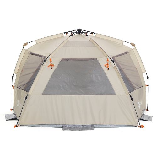  Easthills Outdoors Instant Shader Deluxe XL Easy Up 4 Person Beach Tent Sun Shelter - Extended Zippered Porch Included