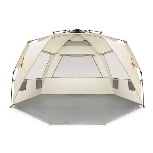  Easthills Outdoors Instant Shader Deluxe XL Easy Up 4 Person Beach Tent Sun Shelter - Extended Zippered Porch Included