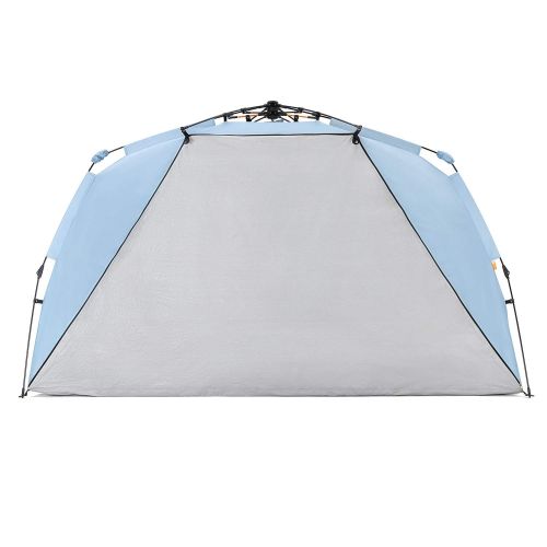 Easthills Outdoors Instant Shader Enhanced Deluxe XL Easy Up 4 Person Beach Tent Sun Shelter UPF 50+ Double Silver Coating with Extended Zippered Porch